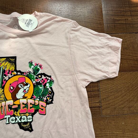 NWT Buc-ee's Shirt Mens M Cactus Pink Short Sleeve Texas Beaver Graphic Tee - Picture 6 of 11